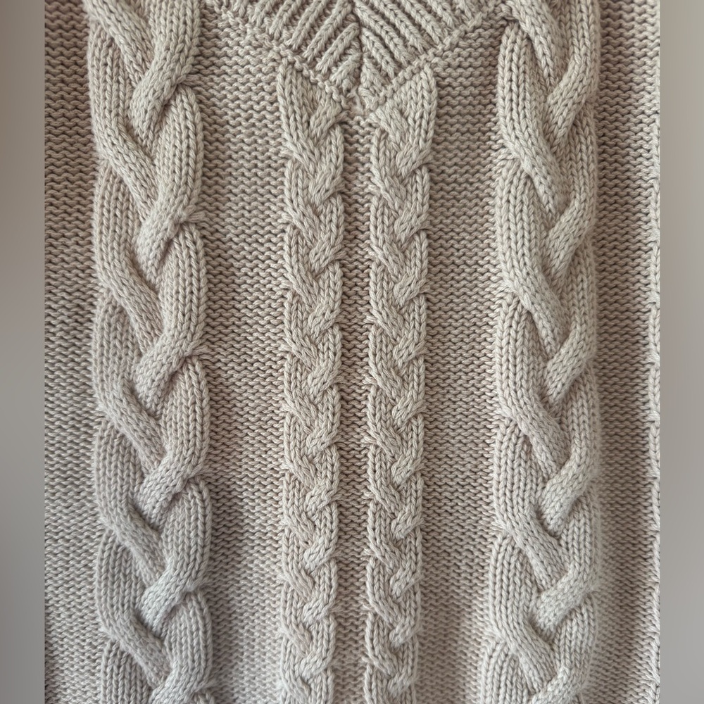 EVEREVE “Maeve” Cream Cable Knit V Neck Sweater Tank Top - Picture 5 of 10